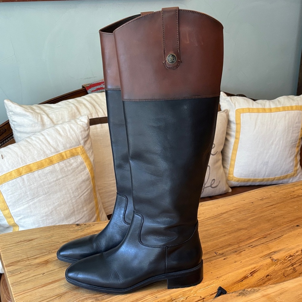 Sam Edelman size 8 Black and Whiskey Riding Boots